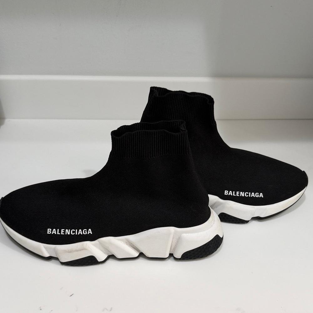 Balenciaga Black and White Sock Sneakers